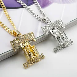 Exquisite AAA Zircon Inlaid Trendy Hip Hop Prisoner Necklace Death Prisoner Zircon Pendant Wholesale in Stock