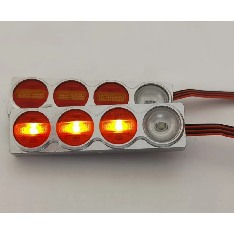 LED Simulation Metal Taillight for 1/14 Tamiya RC Truck Trailer Tipper Scania MAN Benz Actros Volvo Car Diy Parts