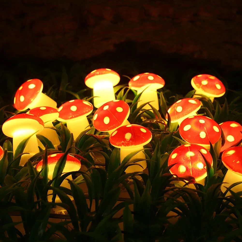 20 Leds Mushroom LED Fairy Lights USB/Battery String Light   Christmas Party Gift Fairy Indoor Decorative Atmosphere Light