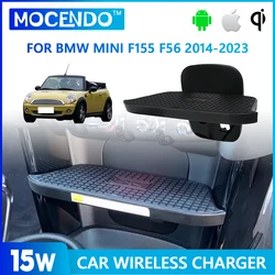 Car Wireless Charger For BMW Mini One Cooper S Hatch F55 F56 2014-2023 Fast Charing Accessories Plate Mobile Phone Holder