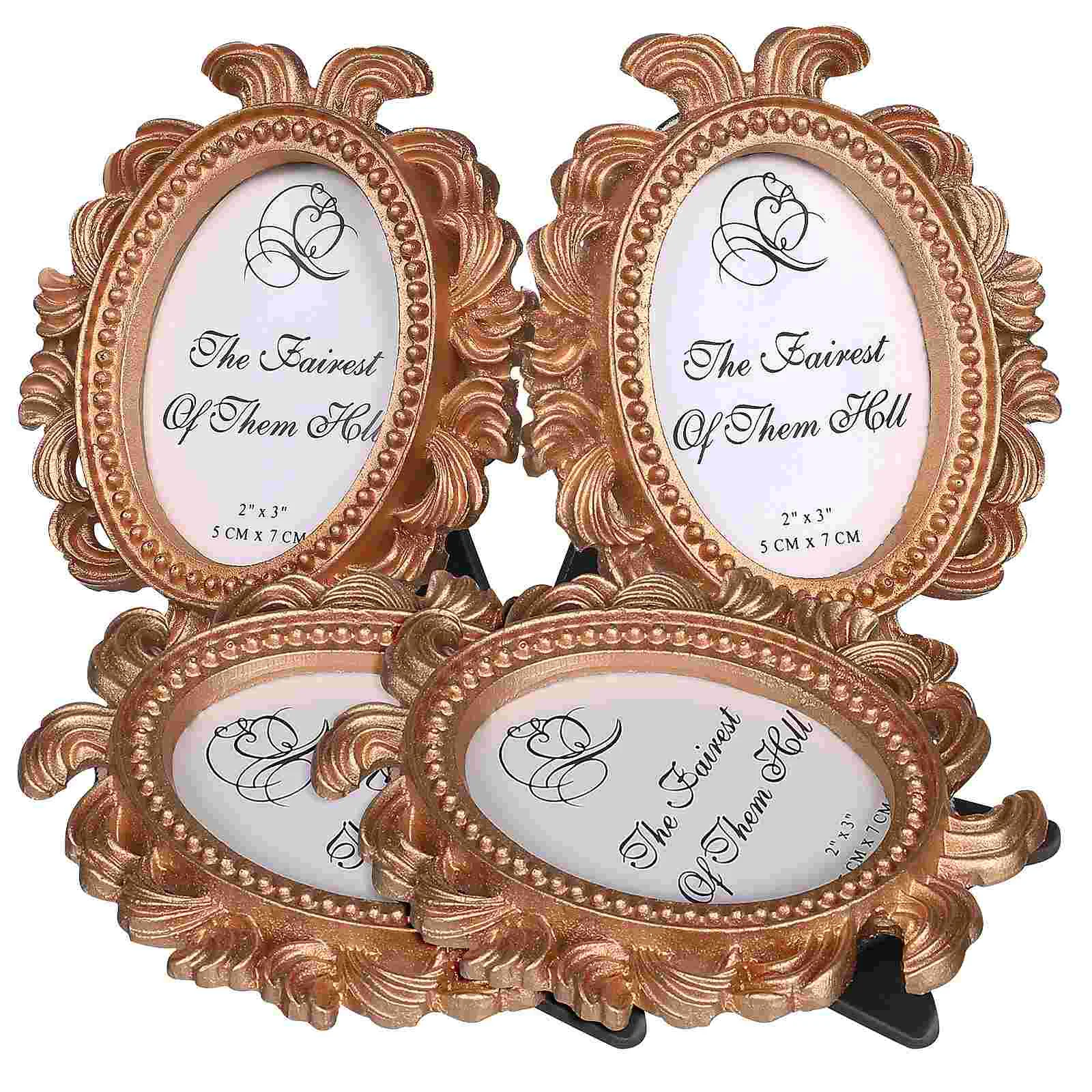 4 Pcs Small Picture Frame Vintage Photo Frame Vintage Picture Frames Mini Frames Decorative Picture Frames