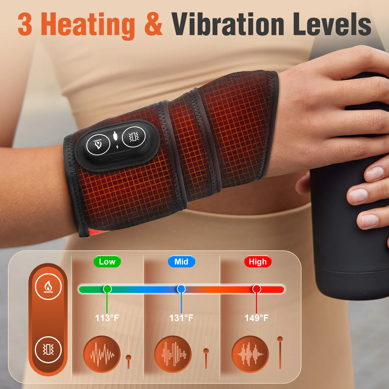 

Wireless Vibration Heating Wrap Versatile Heating Pad Wrap for Knee, Elbow, Wrist, Ankle, Body