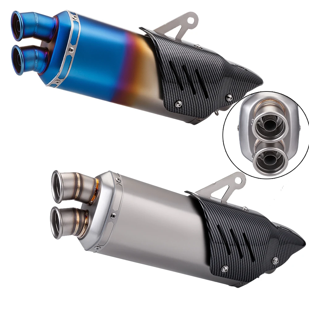 

Universal 51MM Escape Double Hole Muffler Motorcycle Exhaust Pipe