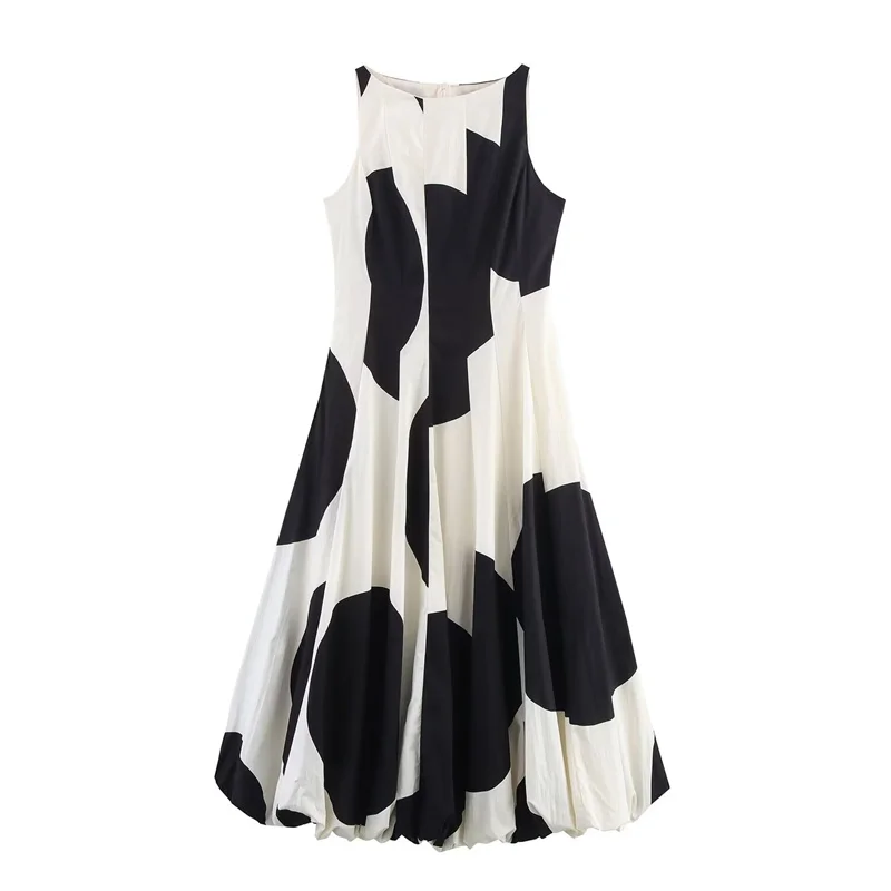 

Teen Girl Dress New Summer 2025 Polka Dot Embellished Sleeveless Maxi Dresses for Girl Casual Chic Fashion Girl Dress 14-18Years