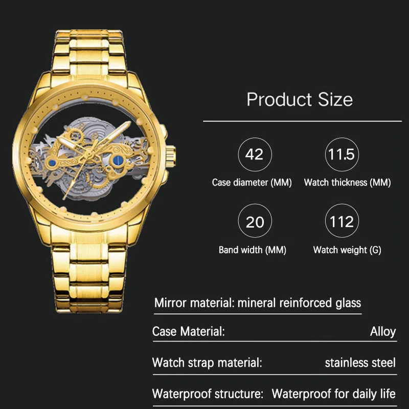 UTHAI BK139 Двусторонние полые стальные полосы Мужские часы Повседневные модные часы с календарем Водонепроницаемые кварцевые часы для мужчин