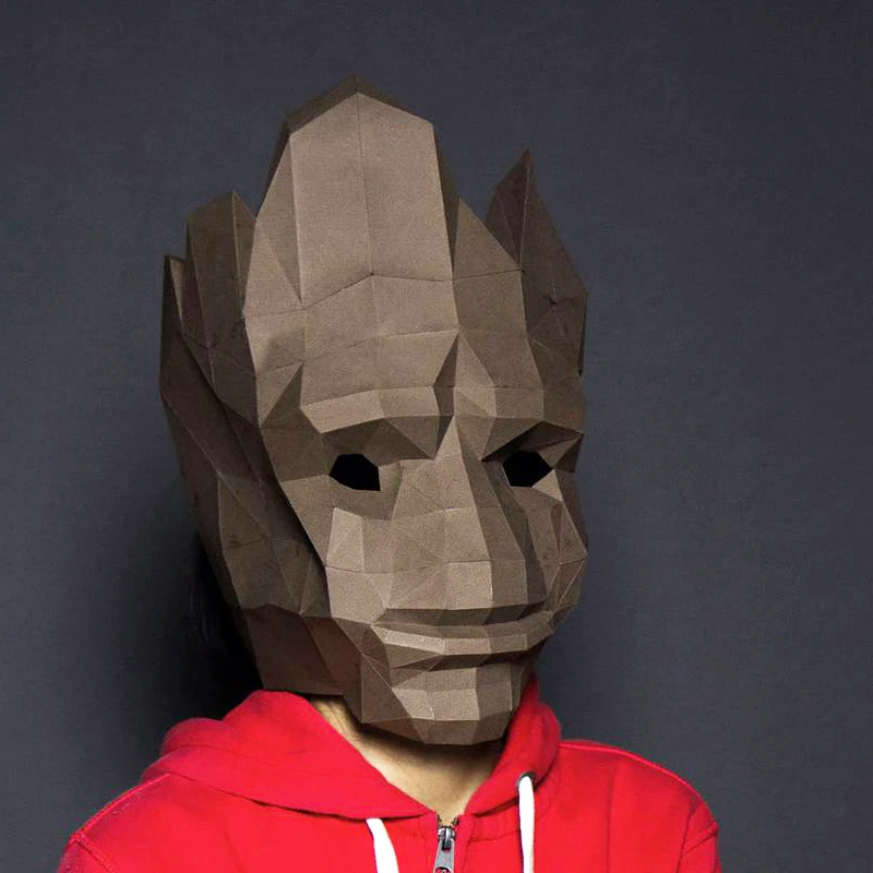 

Бумажная модель Groot, носимая маска, косплей, 3D DIY, ручная работа, головной убор оригами, шар в маске на Хэллоуин, подарок для выпускного вечера