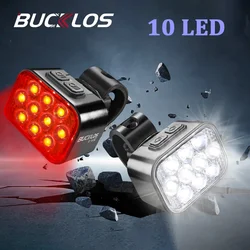 BUCKLOS Bicycle Light Headlight Waterproof Bike Lamp LED COB USB Rechargeable Mtb Bike Taillights Flashlight Bike Accessories