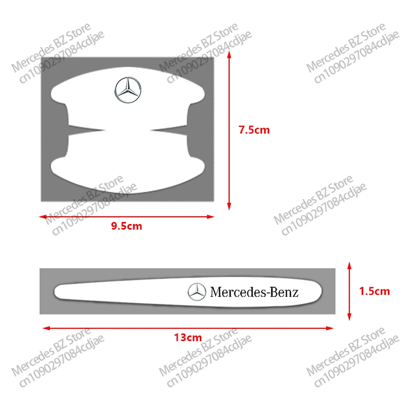 4/8PC Naklejki zapobiegające zarysowaniom Folia ochronna na klamkę samochodową do Mercedes Benz W204 W124 W201 W202 W212 W220 W205 GLA CLA AMG