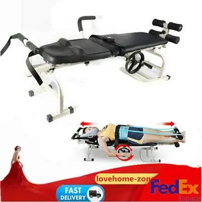 Traction Bed, Traction Device Stretching Bed Body Straightening Spine Cervical Spine Lumbar， Folding Massage Bed Table Cervical