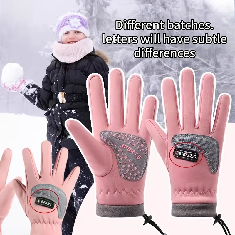 

Kids' Winter Gloves for Skiing & Cycling. Warm, Cold-Proof for Outdoor Sports. Ages 7-13. Elastic Fabric. Ideal for Vacation!