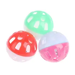 Random  Colorful Bird Jingle Bell Plastic Balls Interactive Funny Plastic Jingle Ball Kitten Training Toy Pet Toy Accessory