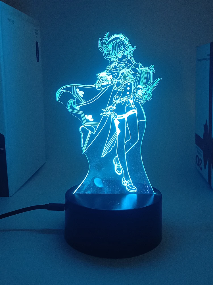 Genshin impact Venti 3d led lamp for bedroom manga night lights anime action figure Decoration children gift