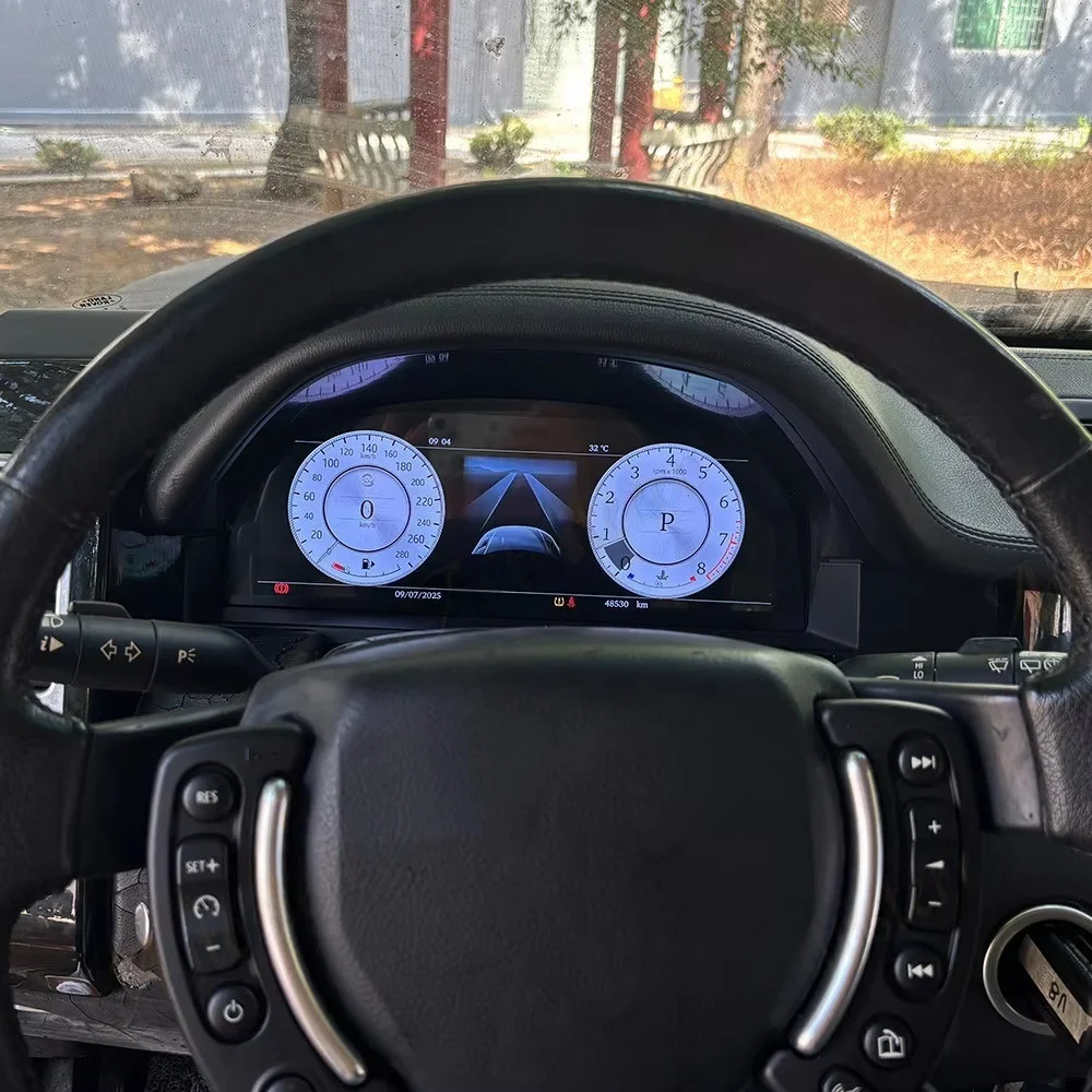 12.3 بوصة لينكس OS شاشة سيارة LCD الرقمية العنقودية أداة قمرة القيادة الافتراضية لاند روفر رينج روفر فوغ L322 V8 2002-2012 #5