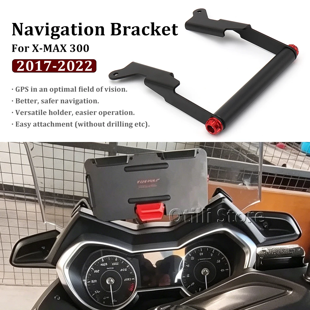 

Motorcycle For Yamaha YAMAHA XMAX300 X-MAX 300 X-MAX300 2017-2022 GPS Navigation Plate Bracket Mobile Stand Support Phone Holder