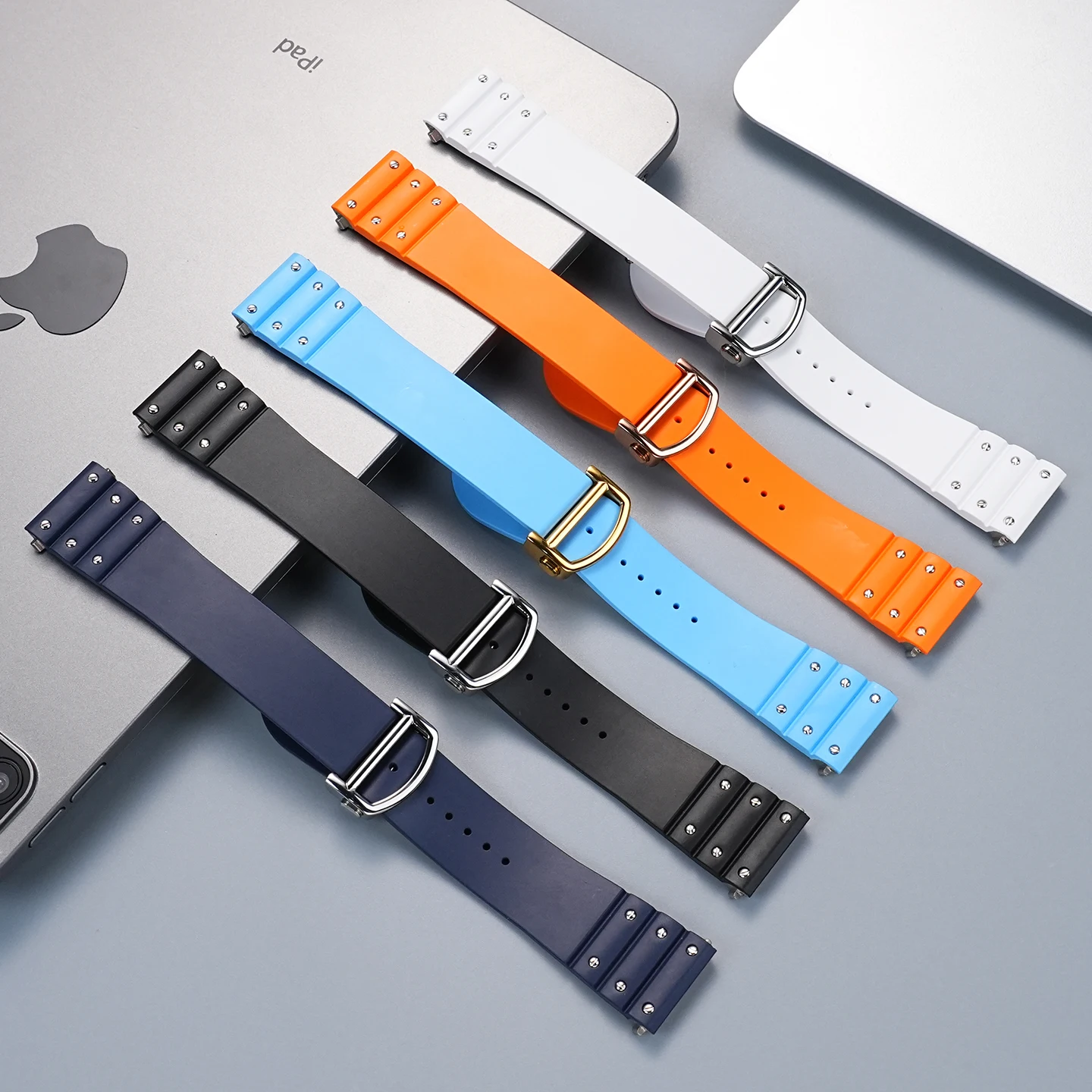 For Santos De Cartier WSSA0009 WSSA0018 39.8mm Deal FKM Watch Strap Quick Release Watch Band Waterproof Rubber Wristband 19 21mm - view 2