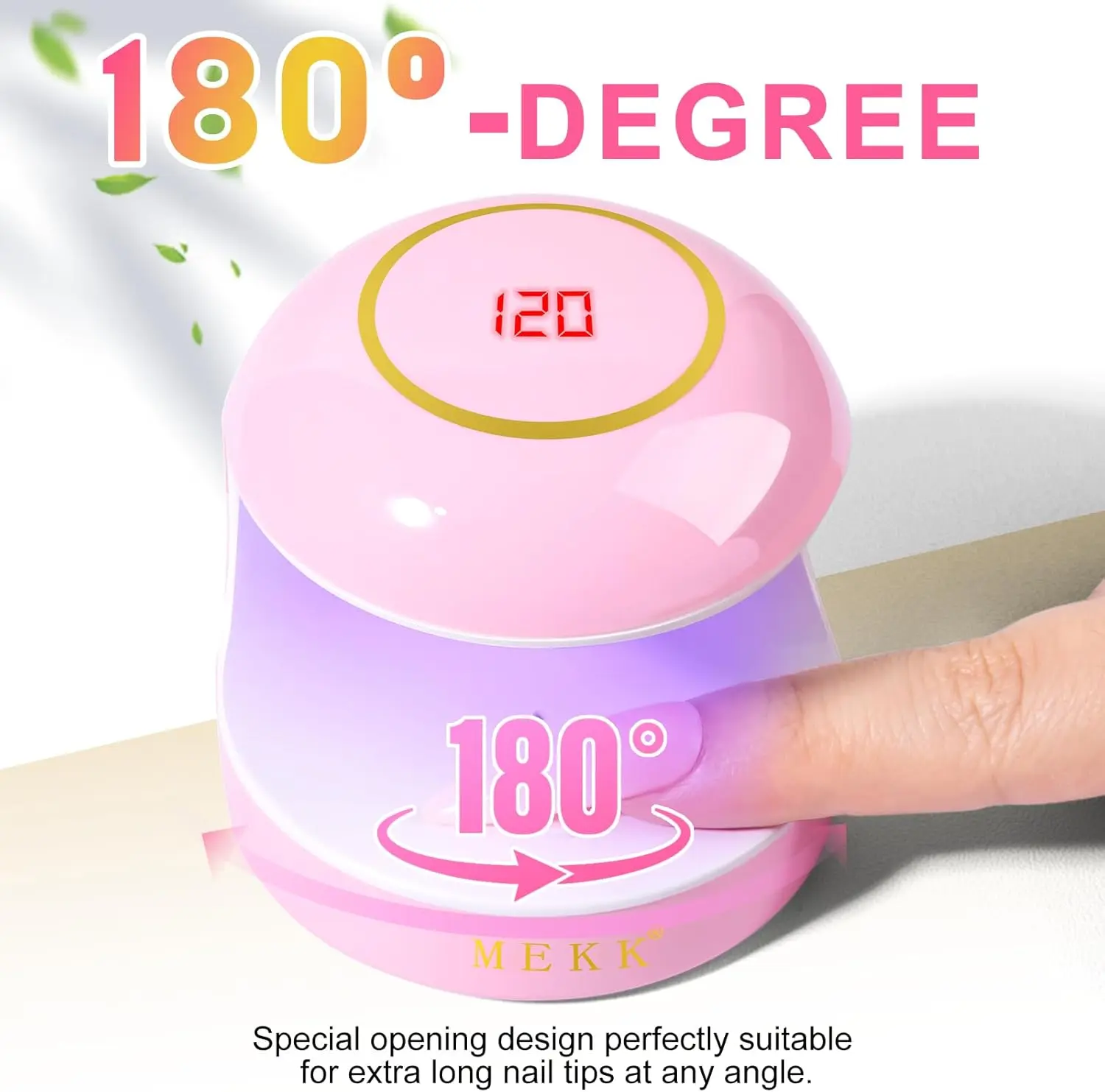مصباح أظافر صغير بالأشعة فوق البنفسجية بقدرة 18 وات للأظافر الجلية، مصباح علاج فلاش وردي محمول، تصميم مدمج للمنزل والصالون #4