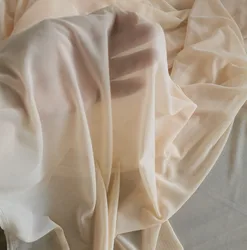 4-Way Stretch Spandex Net Fabric Mesh Dance Dress Lining Material 150CM Wide Nude, Off White, Black, Blue in Stock