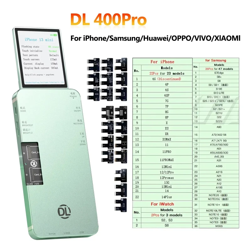 DL400 Pro LCD Screen Tester for IPhone 6-12 13 14 15 Pro Max IWatch S2 S3 S6 Samsung Huawei 3D Touch Testing Repair Tools