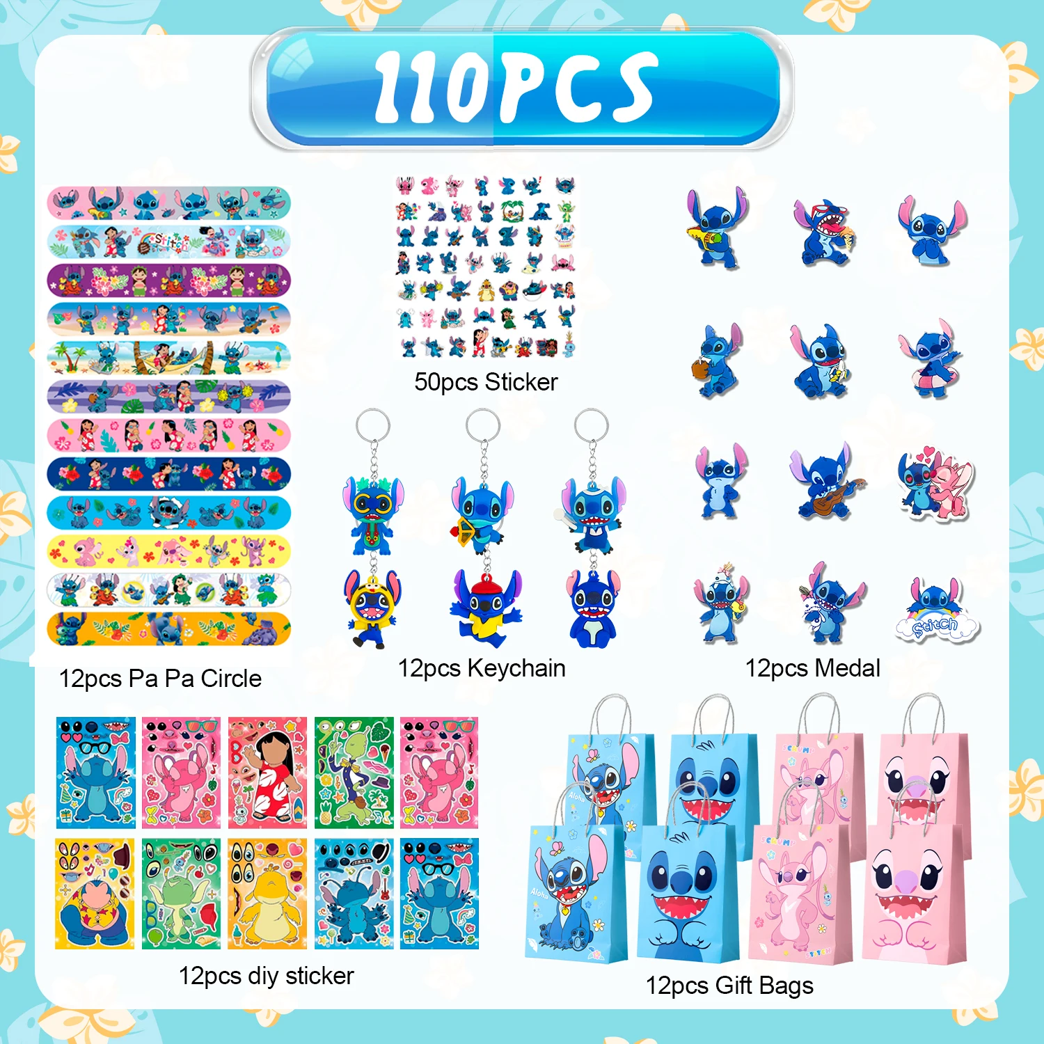 Favores de festa de aniversário de ponto, 110 peças de lembrancinhas de festa de ponto-sacos de presente de ponto chaveiro adesivos faixas de tapa etc suprimentos de festa de ponto