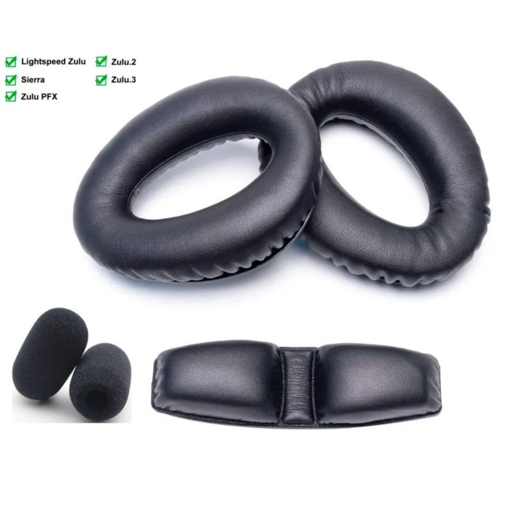 Whole Set Ear Pads Soft Ear Cushions Ear Seals for Lightspeed Zulu Aviation Headset