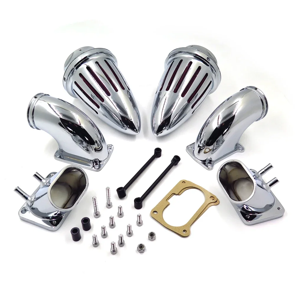 Chrome Bullet Dual Air Intake Cleaner Kit for Suzuki Boulevard M109 All Year Motorcycle Accessories