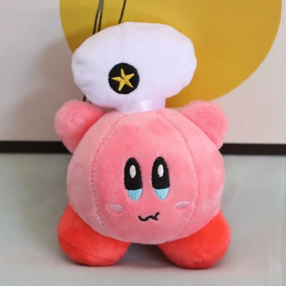 13cm Pink Kirby Anime boneka tas sekolah liontin kecil gantungan kunci boneka kartun Aksesori dekorasi ulang tahun Natal