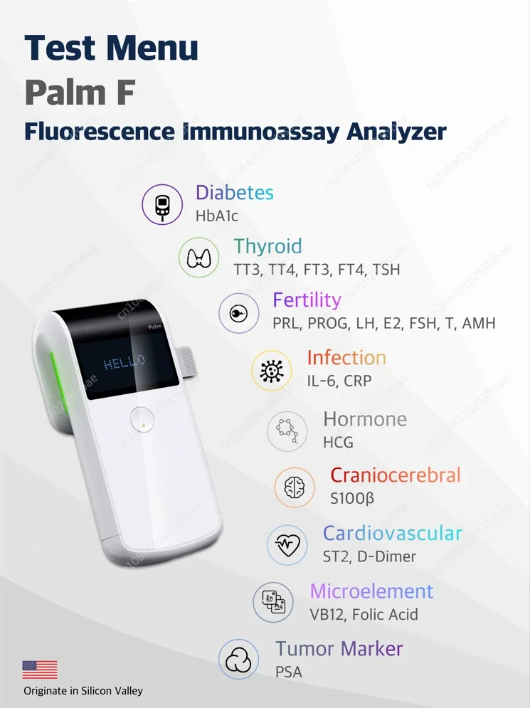 New Generation Sensitive POCT Medical Troponin Test Kit /vitamin D Test Kit/ with Immunoassay Palm F Analyzer Instrument