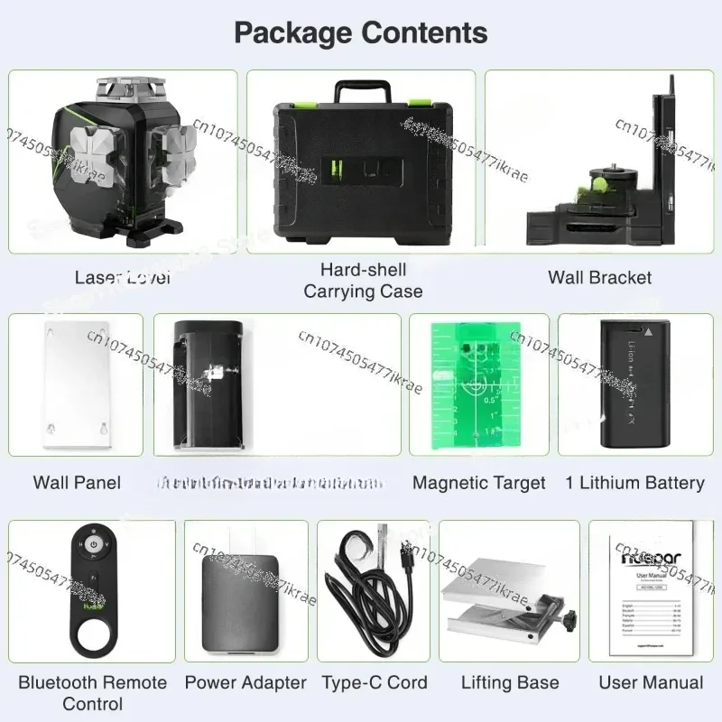 S04CG 360 Self-Leveling Function & Outdoor Pulse Mode 4D Green Beam Nivel 16 Line L-aser Level