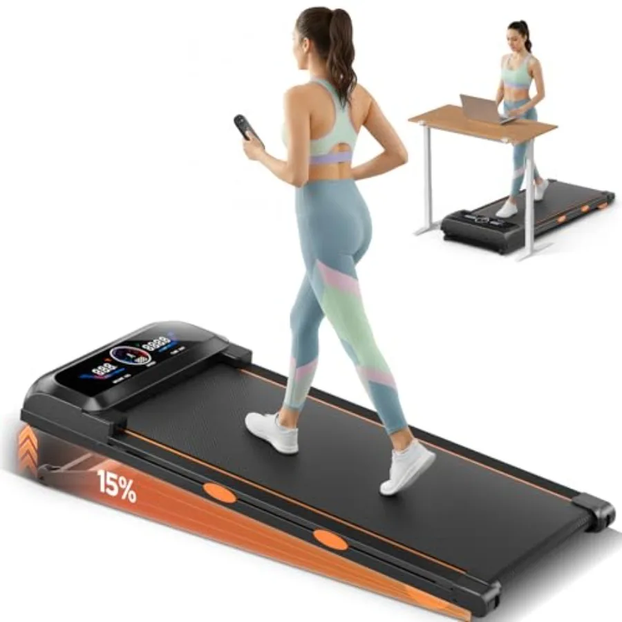

Walking Pad Treadmill with Auto Incline 15% 12-Level and Speaker, 3 in 1 Under Desk Treadmill, Walking Pad 450lbs Capacity RGB