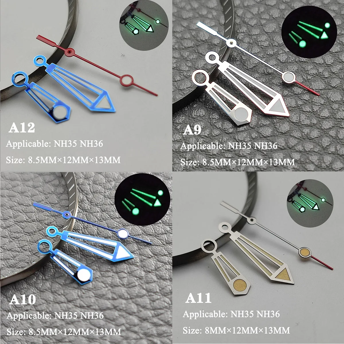 Puntatore manuale NH35 Puntatore manuale NH36 ago argento verde luminoso accessori per orologi adatti per movimento nh36 di seconda mano nh35