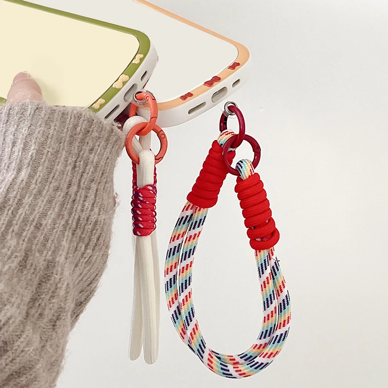 Braided Phone Case Lanyard Keychain Rope Strap Water Bottle Anti-fall Lanyard Anti-lost Keyring Backpack Charm Decor Lanyard