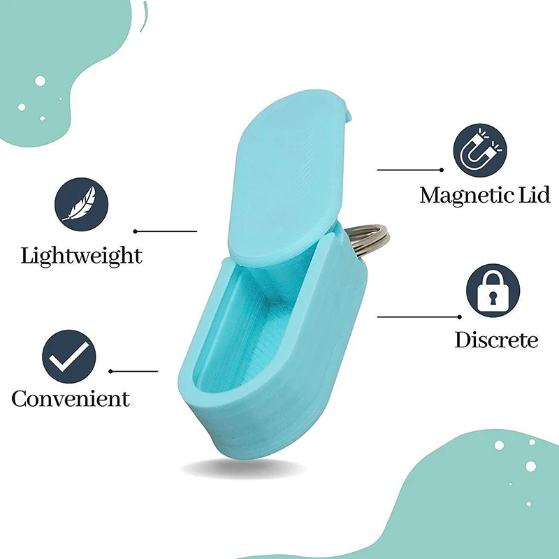 Portable Pill Box with Keychain, Waterproof Keychain, Mini Pill Organizer Case, Travel Pill Container for Outdoor Camping