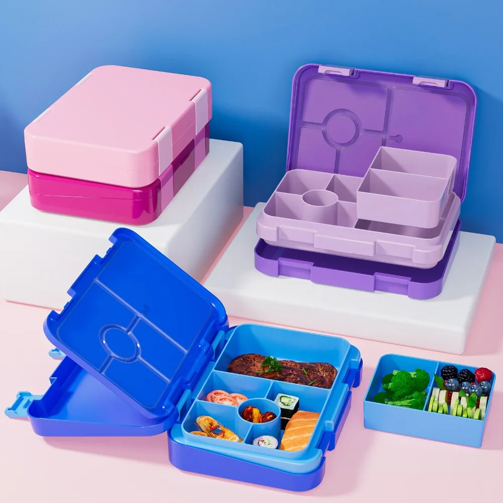Single-layer 810ml Lunch Box Interlayer Divided Microwave Oven Bento Box Easy to Clean Leakproof Fork Spoon Preservation Box view 4