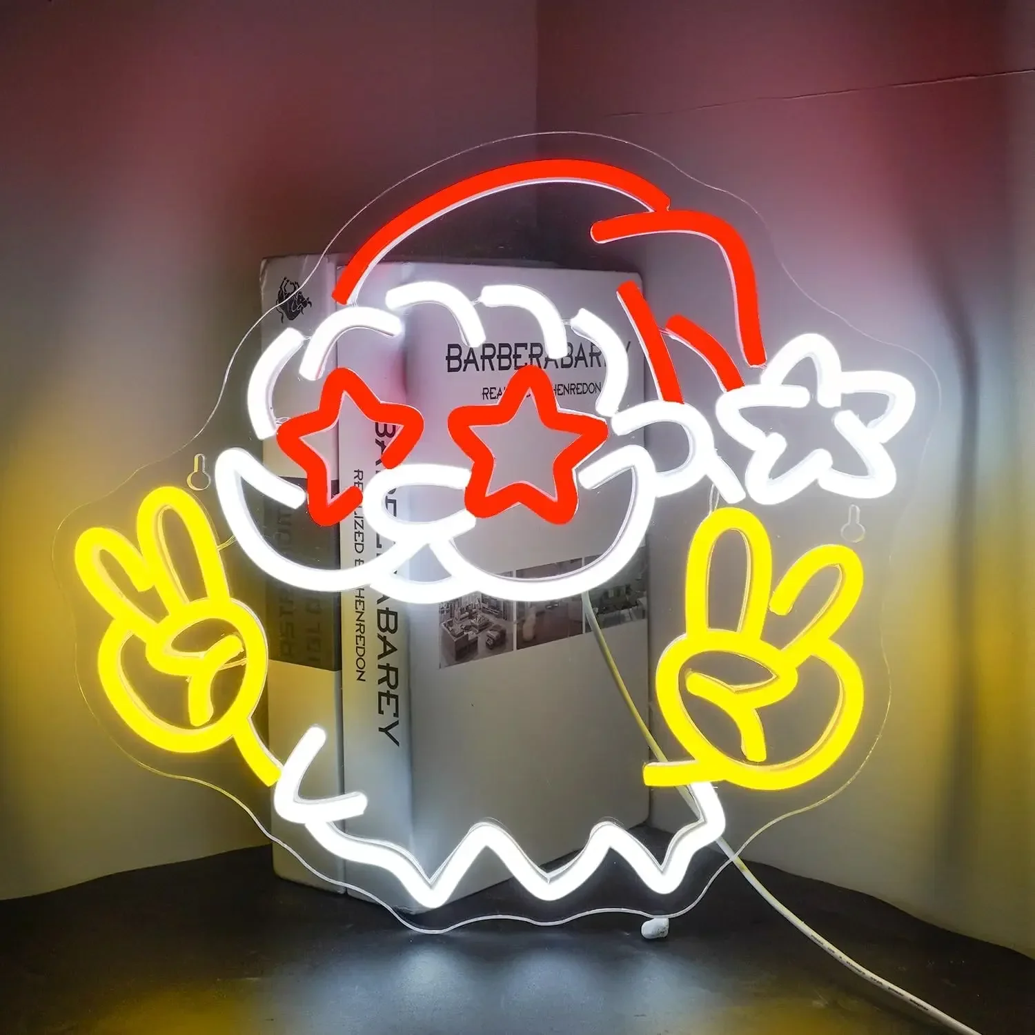 عيد الميلاد سانتا كلوز النيون LED ضوء النيون تسجيل جدار الفن الديكور ل غرفة نوم بار حفلة هدية USB بالطاقة #3