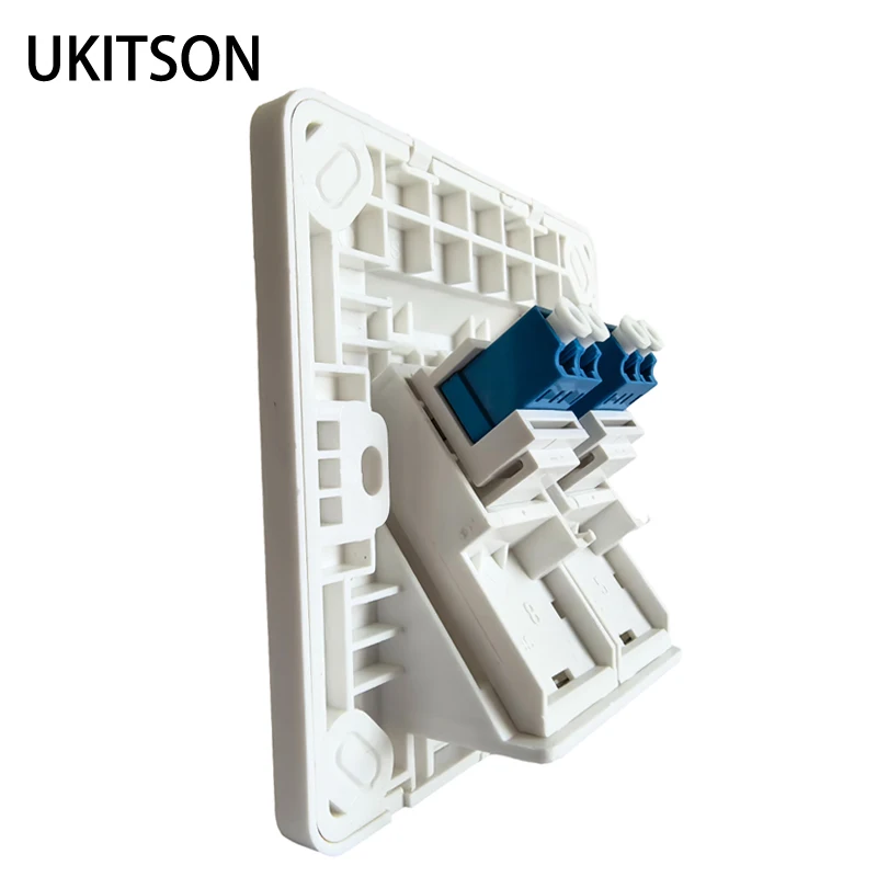 

2 Ports Angled LC UPC APC Fiber Optic Wall Panel Female LC/LC Duplex Optical Network Socket Dulplex LC LAN Coupler Slant Plate