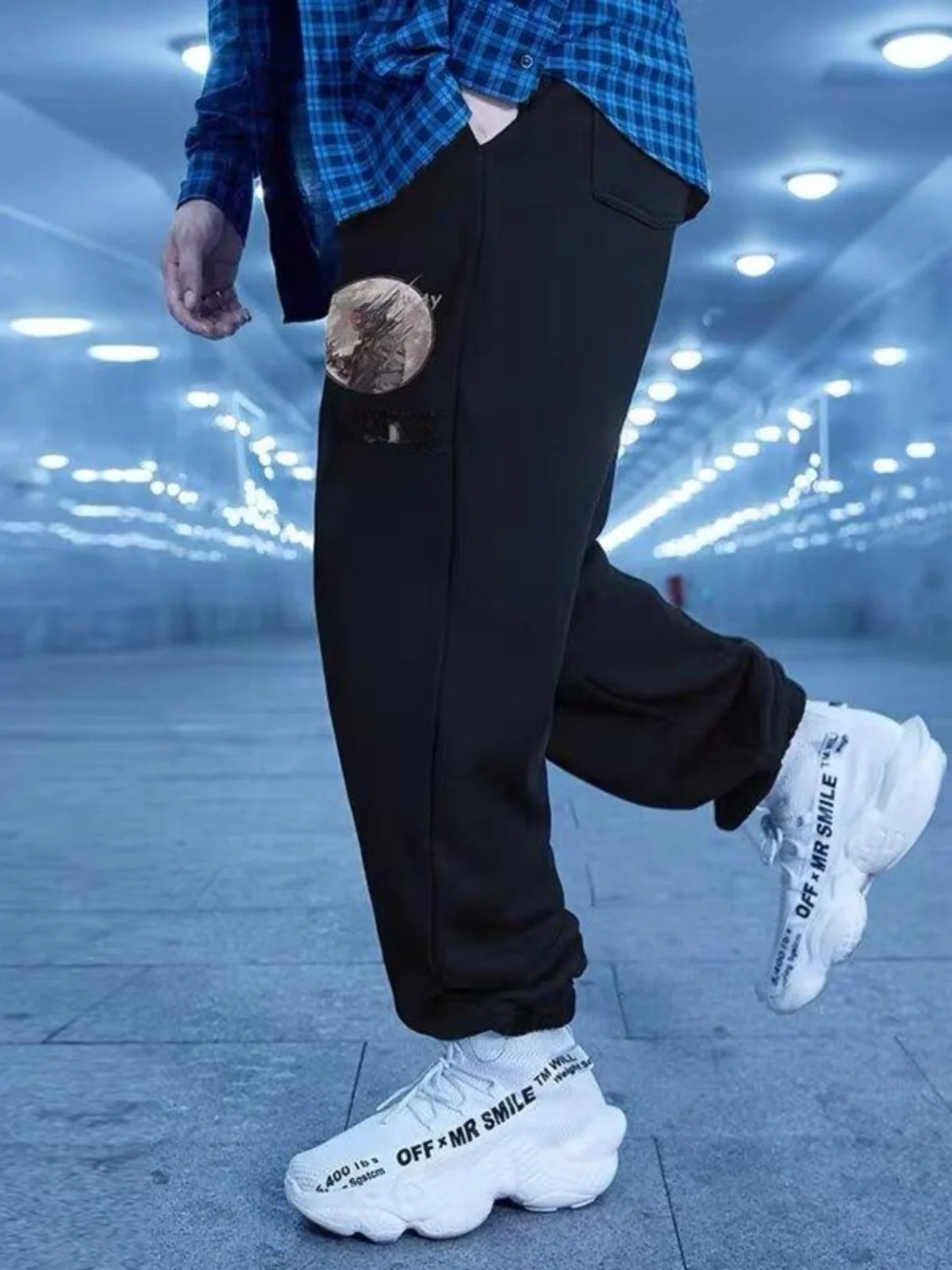 

Ice Silk Men's Summer Thin Qui Dry Sports Sweatpants Loose Cuffed plus Size Casual Long Pants Breathable Comfortable Leisur...