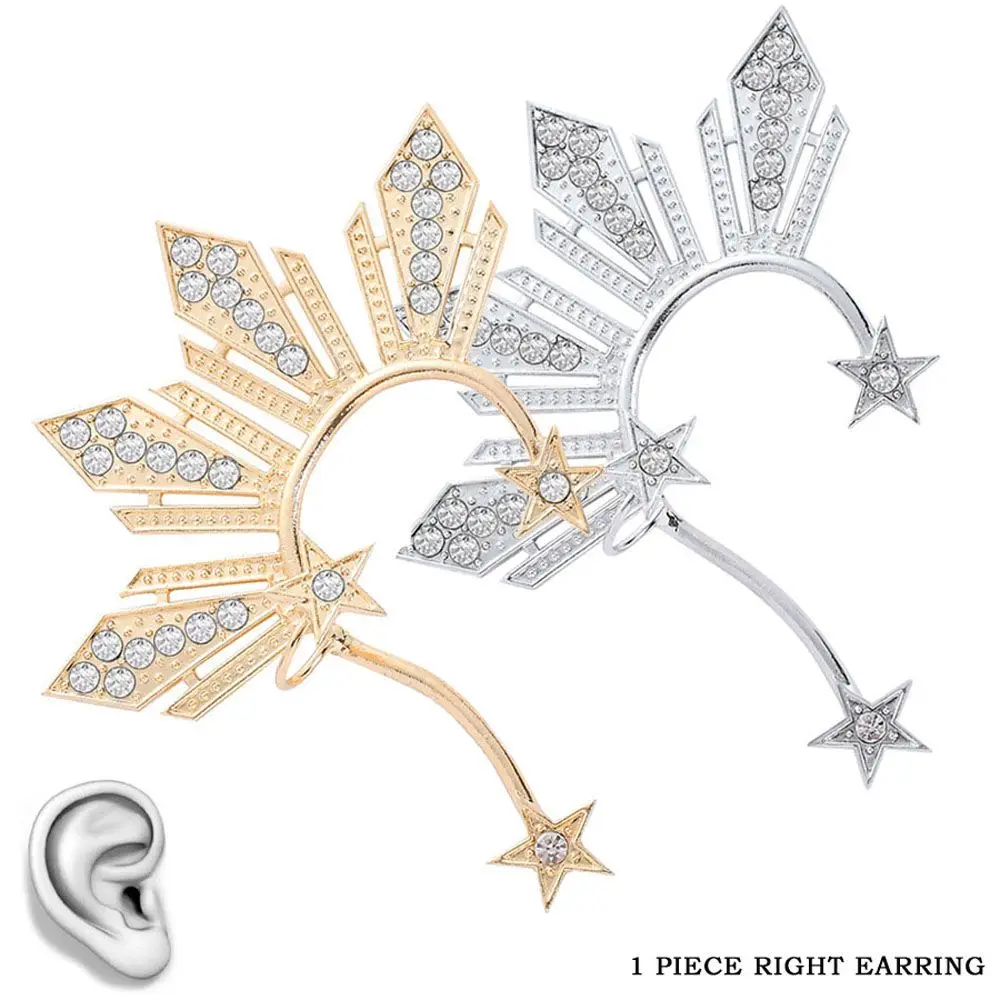

Star Women Jewelry Big Non piercing Girl's Ear Cuff Earrings Ear Clip Fashion Accessories