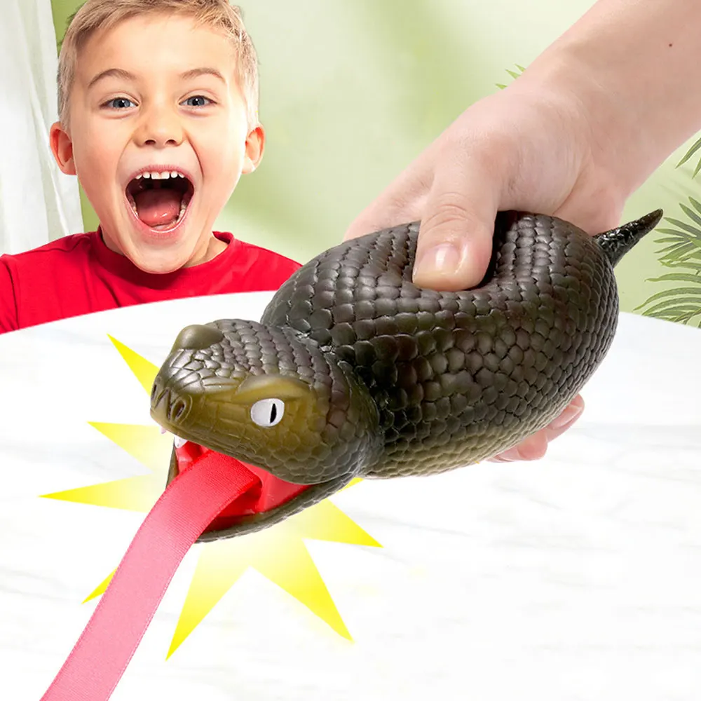 Squeeze Toy Tongue-sticking out Small Snakes Extrusion Release Pressure Tricking Scaring People Fun Children's Toy Gifts ZG265