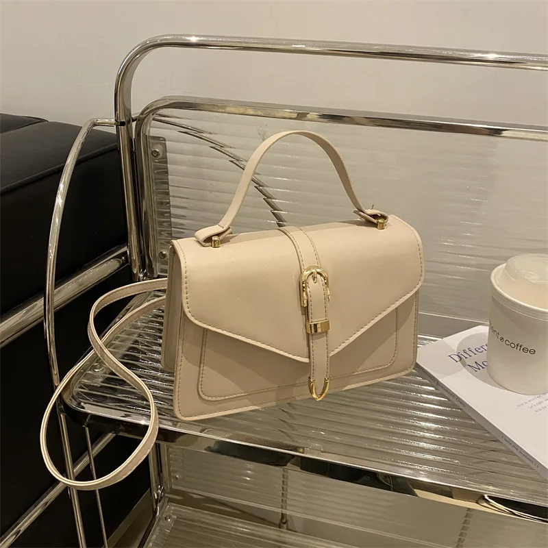 Commuter Simple Shoulder Premium Textured Small Square Bag