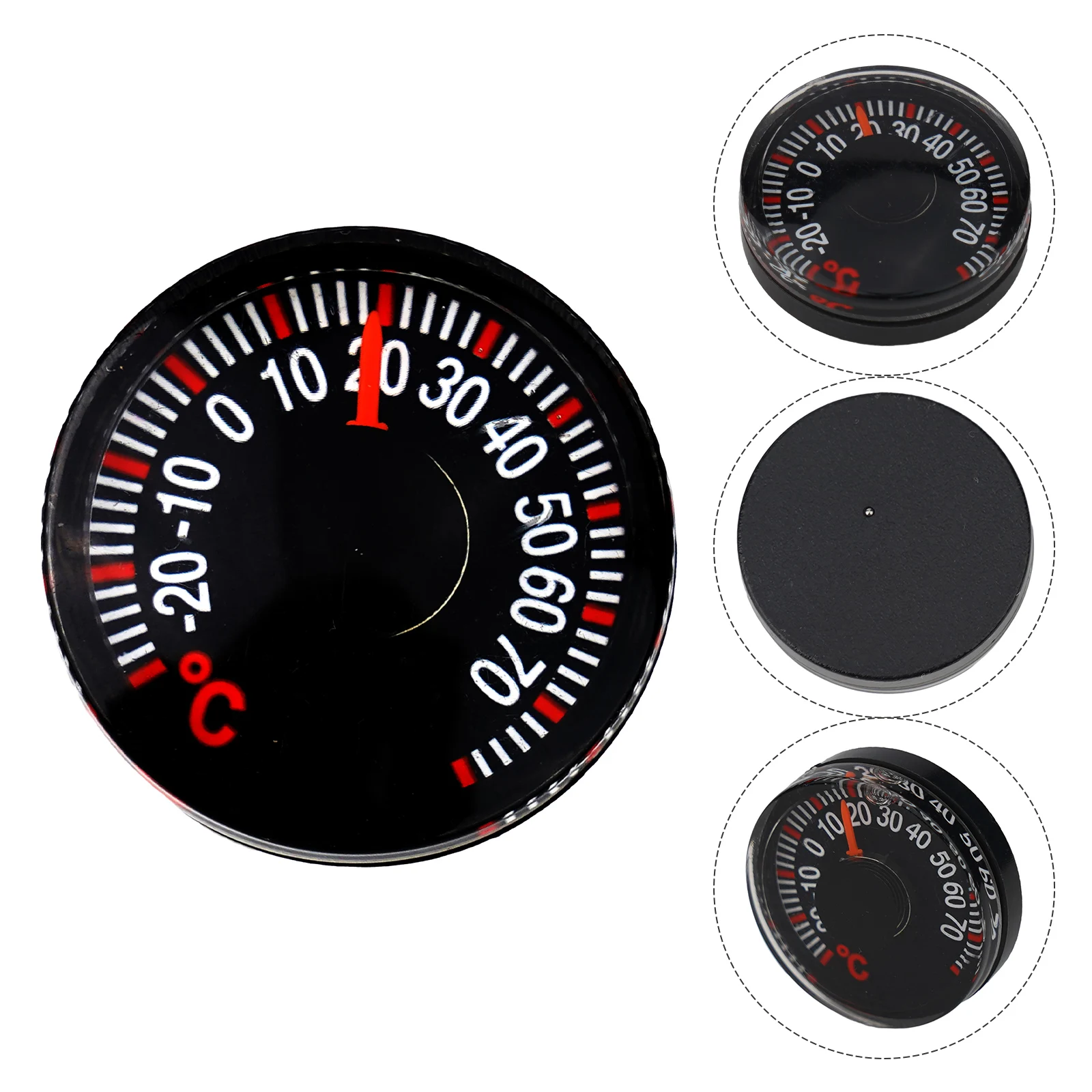 

High Precision Thermometer Plastic Round Temperature Gauge Double Temp Monitor Test Fitting For Household Auto