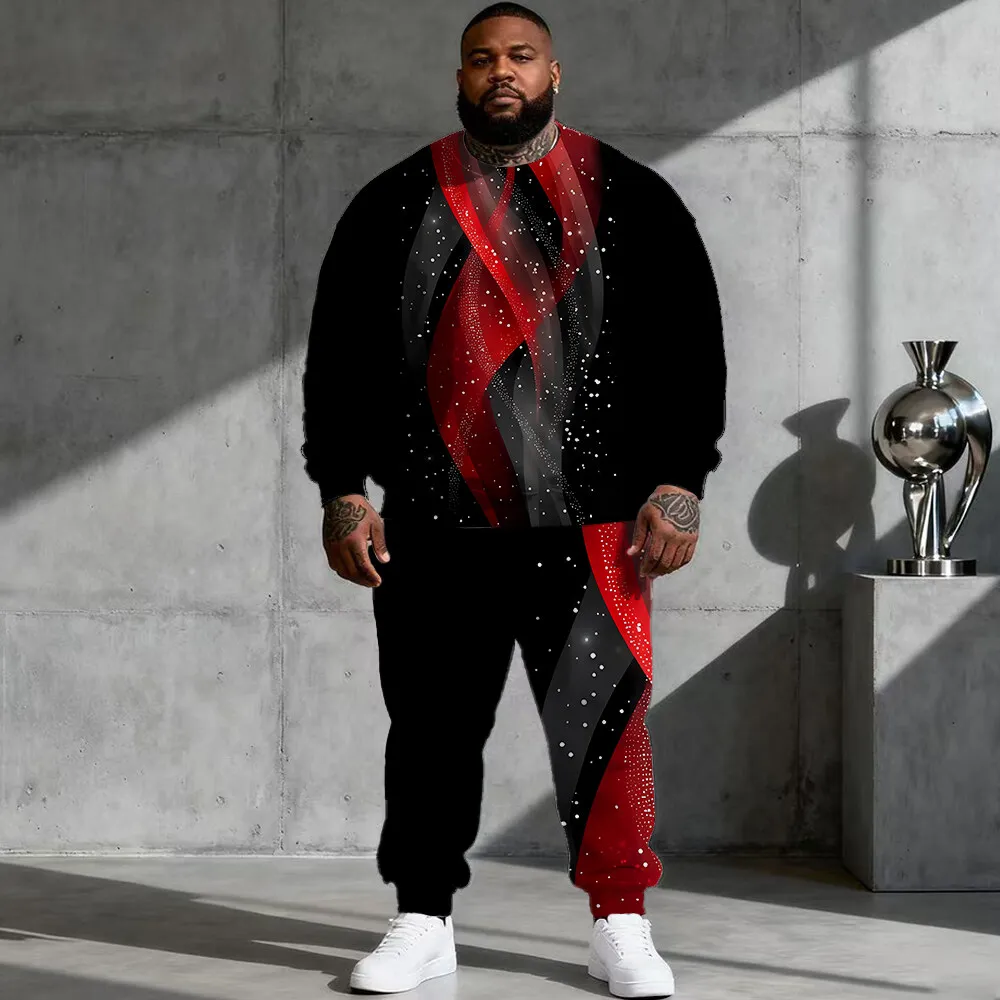 

Комплект мужской толстовки больших размеров S-9xl: градиентная текстура — мягкий шикарный материал из 2 предметов, теплая ткань, гладкий узор с эффектом омбре для парней