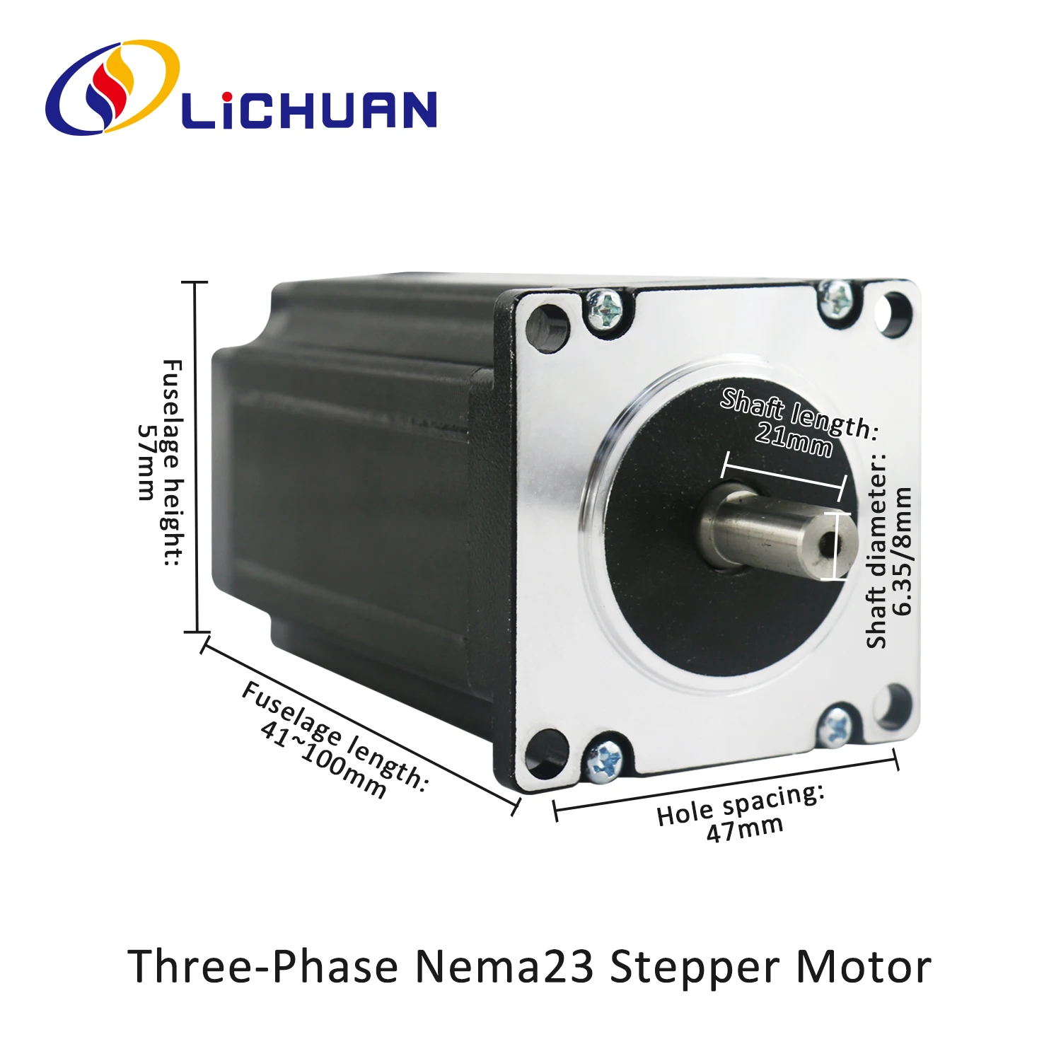 Lichuan DC24V 5.2/5.6/5.8A 0.45/0.9/1.5/2N.m Stepper Open Loop Motor 3Phase Nema23 Open Loop Stepper Motors for Intelligent Home