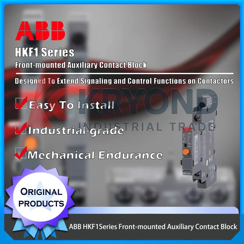 وحدة ABB HKF1-11 المساعدة المثبتة على كتلة الاتصال الأمامية للتحكم الكهربائي في سلسلة AF وإشارة الإشارة #1