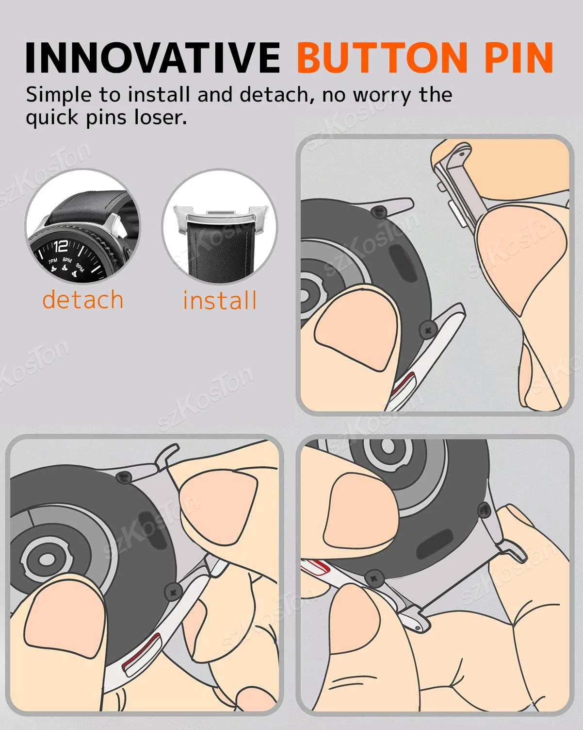 2 قطعة حزام موصل لساعة سامسونج جالاكسي 8 40 مللي متر/44 مللي متر ساعة 8 كلاسيكي 22 مللي متر حزام (استيك) ساعة محول أجزاء معدنية قابلة للاستبدال