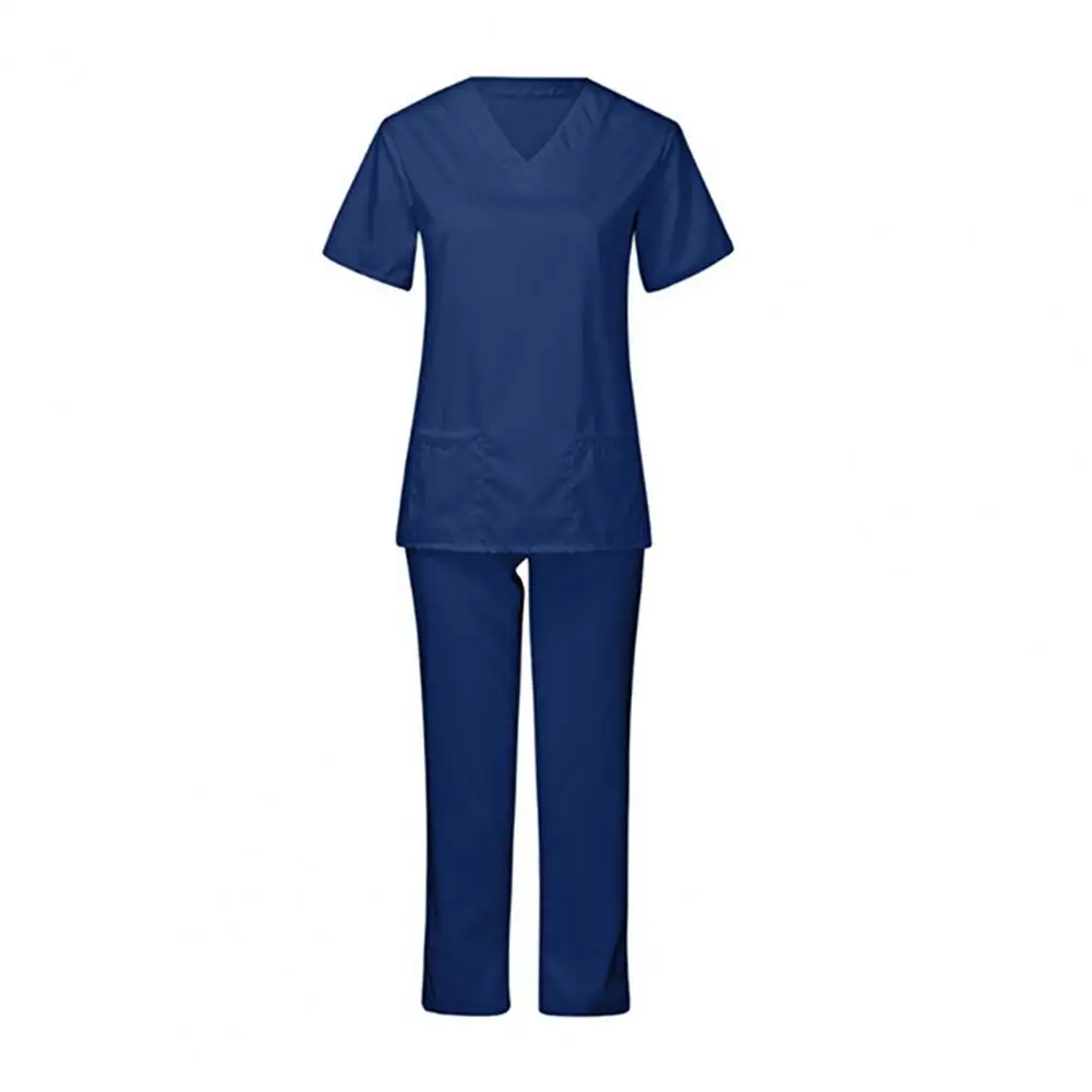 Nurse Uniform Medical Suit V-neck Salon Spa Pet Grooming Institution Work Clothes Short Sleeve Tops Pants Nursing Scrub Uniform