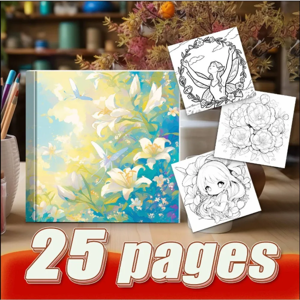Creative Coloring Book Of Flower Fairy And Cartoon Skeleton Mix Various Art Elements To Express Unique Personal Style