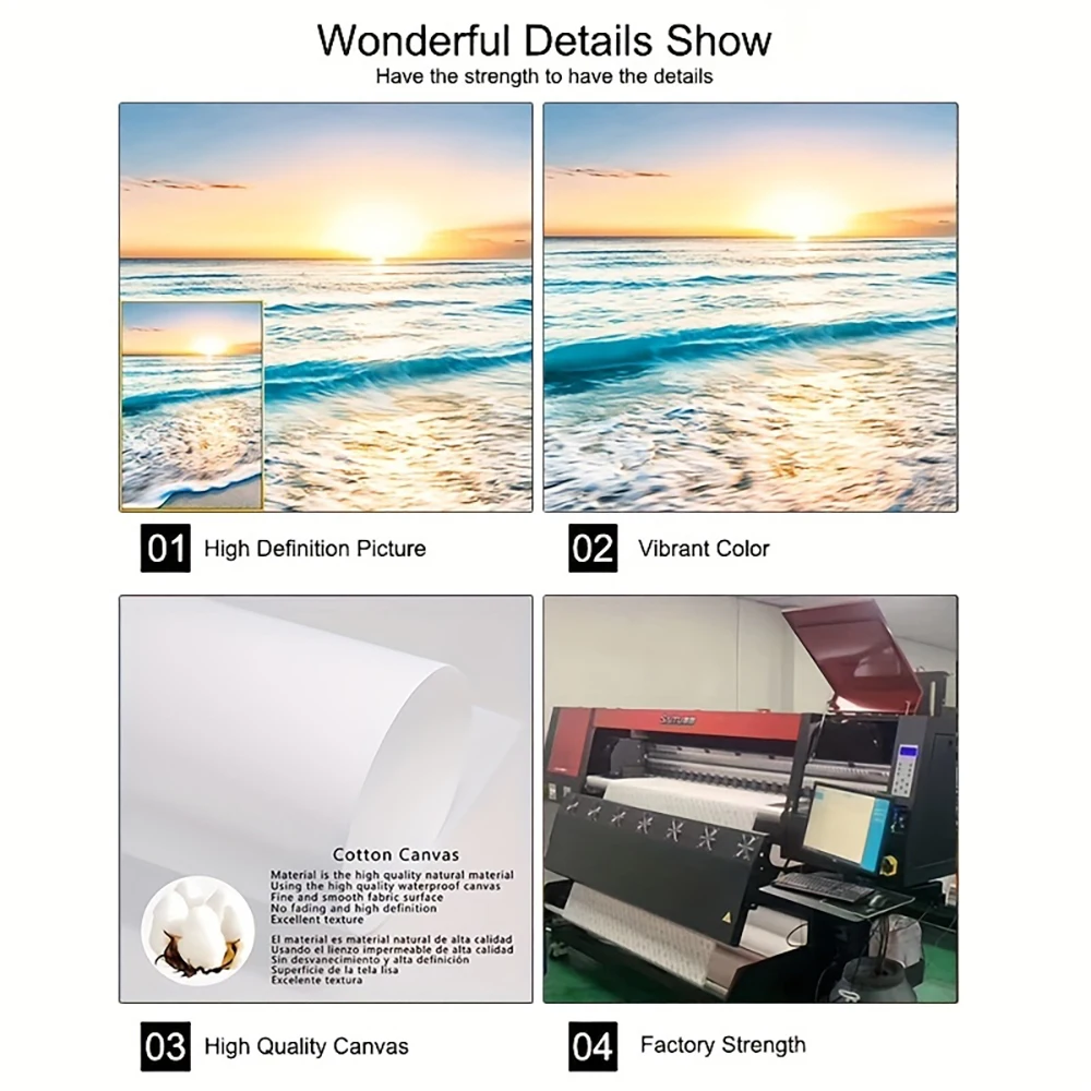 3 قطعة لوحة قماشية حديثة بدون إطار للشاطئ وغروب الشمس ملصقات بحر طبيعي ومطبوعة جدار الفن لغرفة المعيشة وغرفة النوم وديكور المنزل