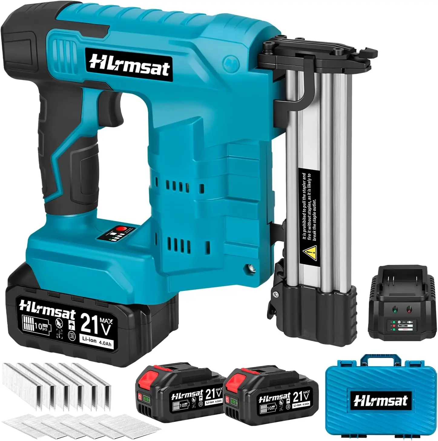 Cordless 18 Gauge Brad Nailer, 2-in-1 Brushless Nail Gun & Staple Gun with 2×4.0Ah Batteries, Electric Battery-Powered Stapler with 1200 Nails for Woodworking, Home Improvement, and DIY Projects