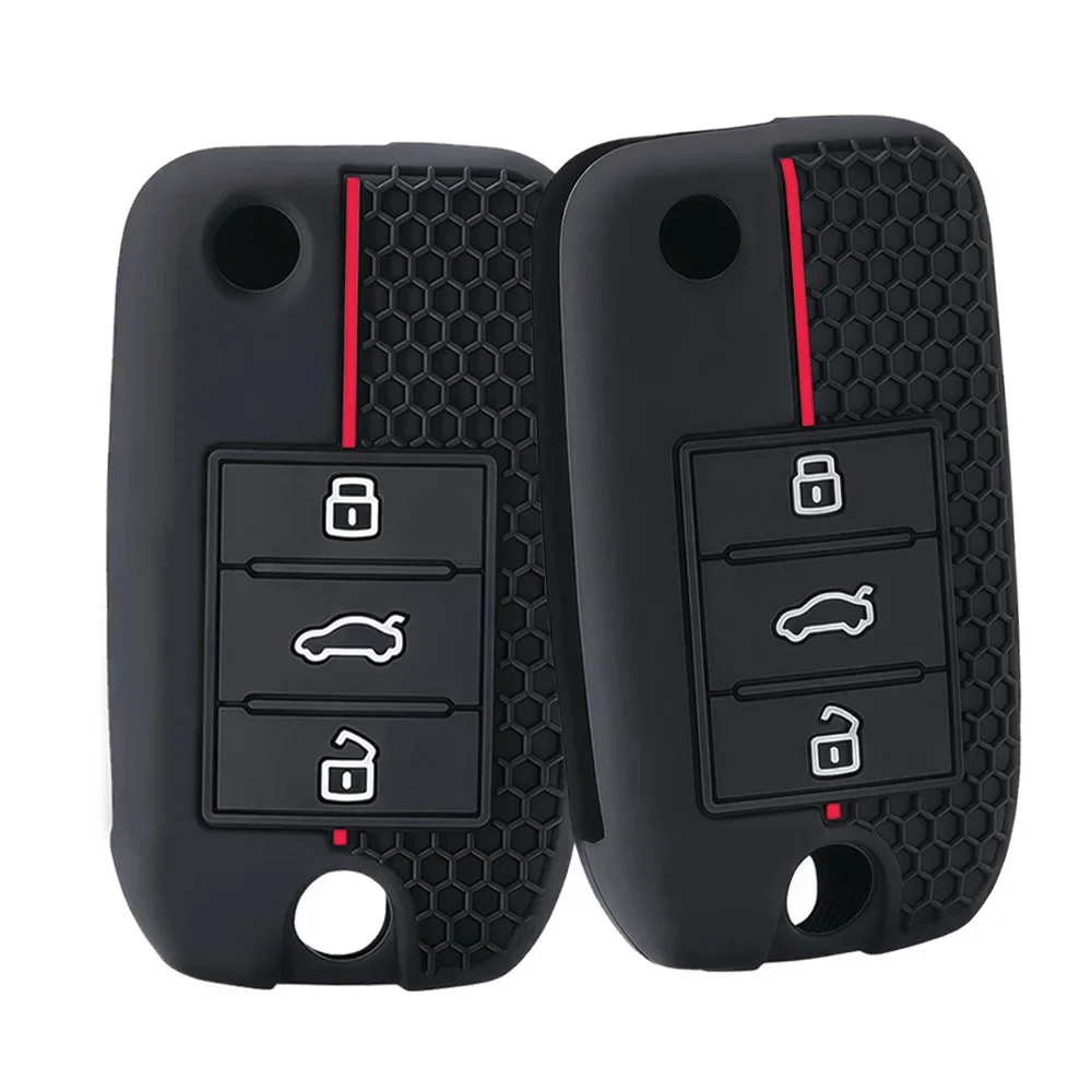 Anti-Scratch Grid Silicone Protector For 3 Buttons Flip Key Roewe RX5 350 360 750 MG3 MG5 MG6 MG7 ZS GT GS Vehicle Key Wrap