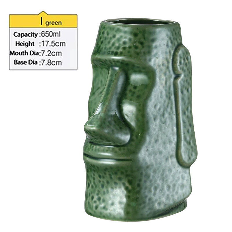 Ceramic Tiki Mug Creative Porcelain Beer Wine Mug Cup Bar Tool ,Exotic Cocktail Glasses, Tiki Bar
